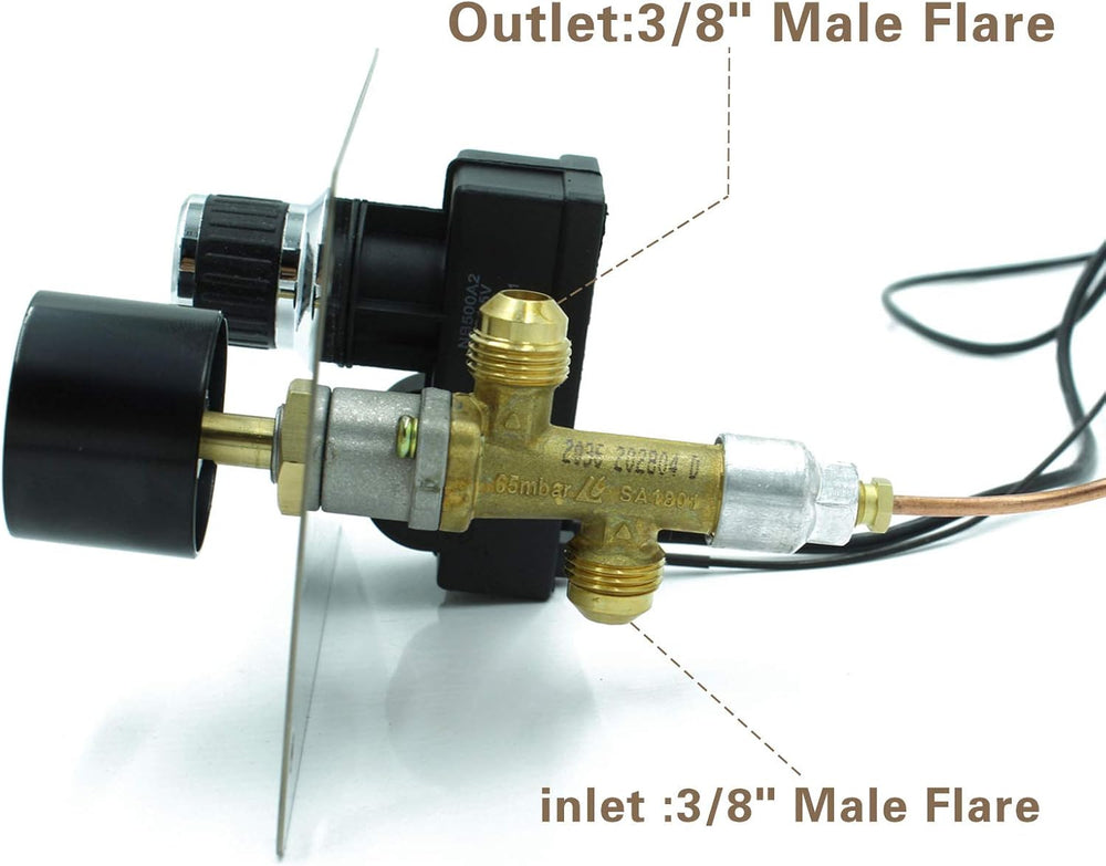 Fire Pit Burner Valve System Kit-Flame Failure Safety Valve & Push Button...
