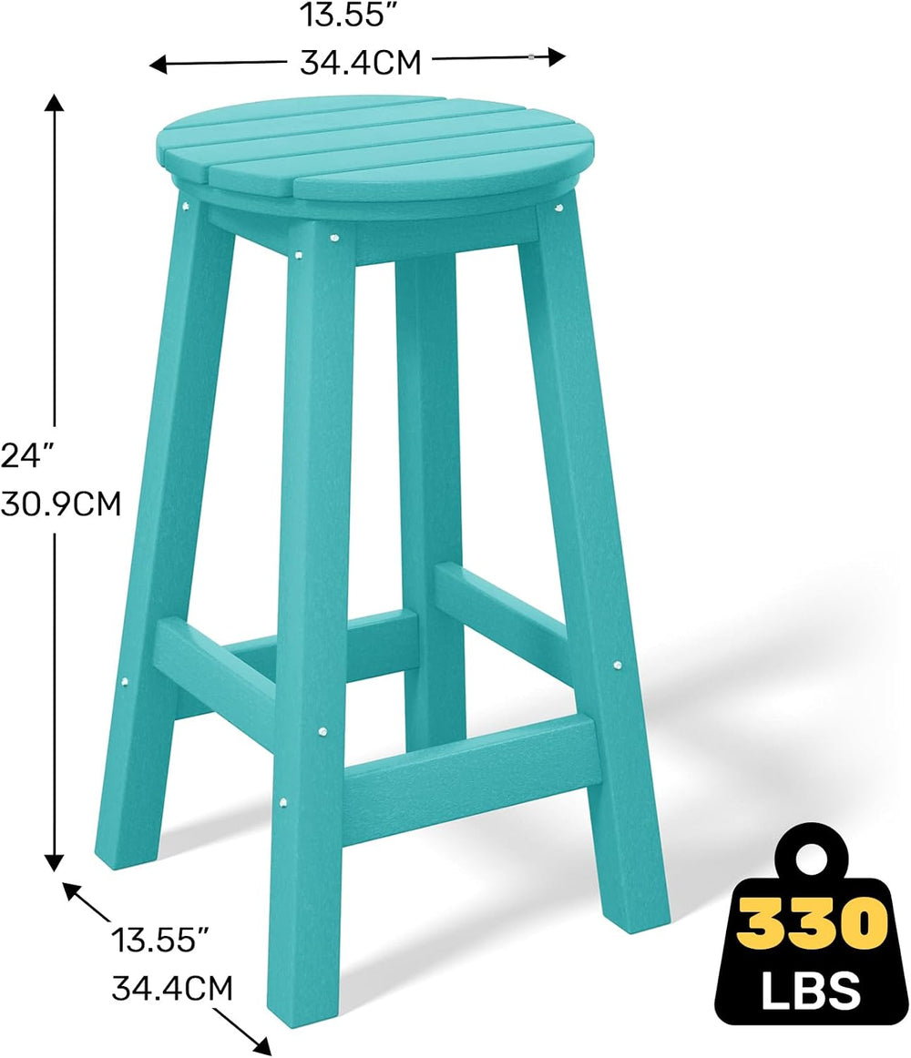 Costaelm 24" Height Outdoor Bar Stools, All-Weather Bar Stools, Adironda...