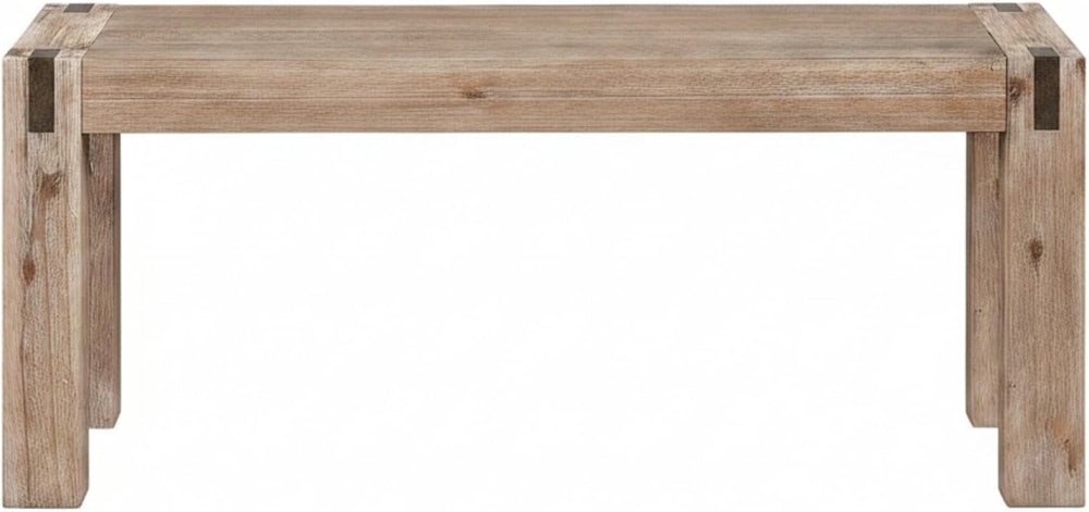 Alaterre Furniture Woodstock 40-Inch Entryway Bench with Bronze Metal Inset