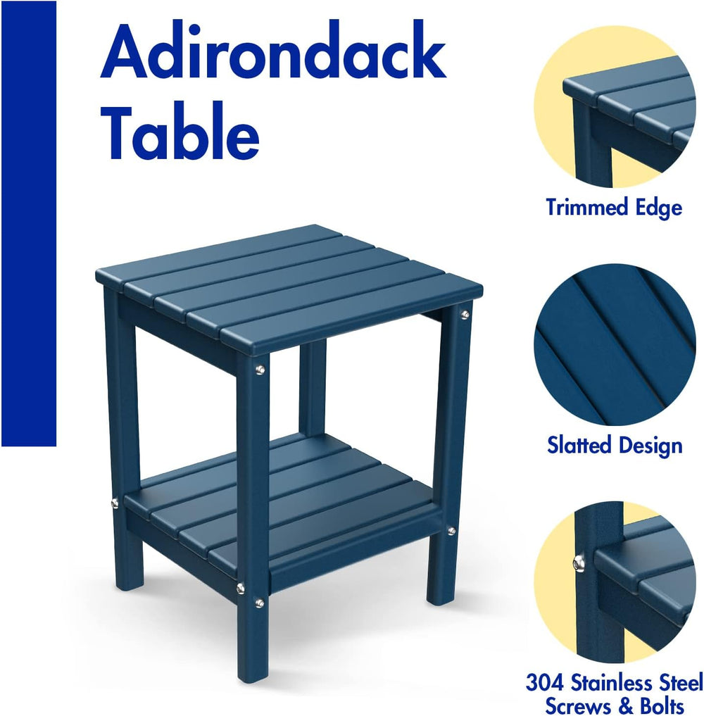 BRIOPAWS Outdoor-Side-Tables | Set of 2 | Small | HDPE Plastic | Patio End-Ta...