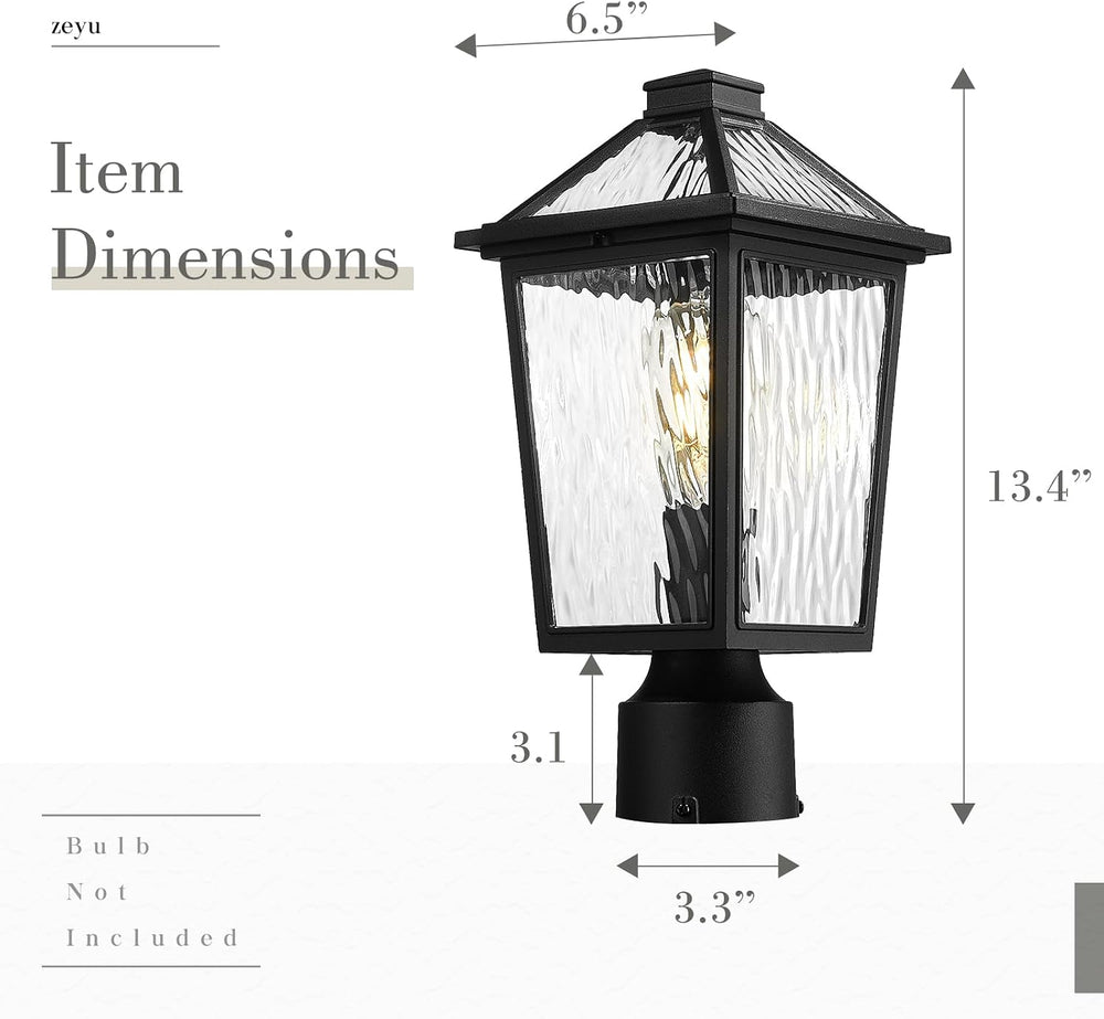 zeyu 13.4 Inch Outdoor Patio Post Lighting, Exterior 2 Pack Post Light Fixtur...