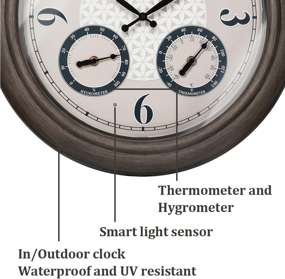 Presentime 18 Inch Illuminated Outdoor Clock