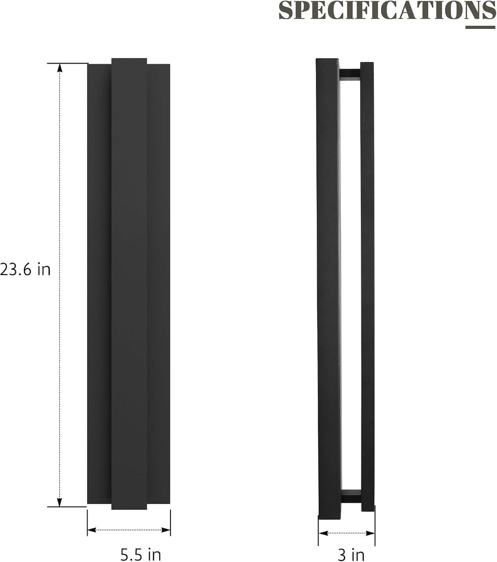 LamQee 23.6 Inch Modern Outdoor Wall Light Exterior Lighting Fixtures, 3000K ...