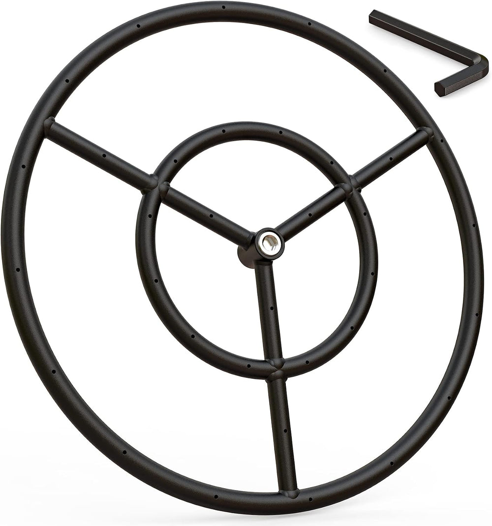 onlyfire 18" Round Fire Pit Burner Ring for Natural Gas/Propane Fireplace