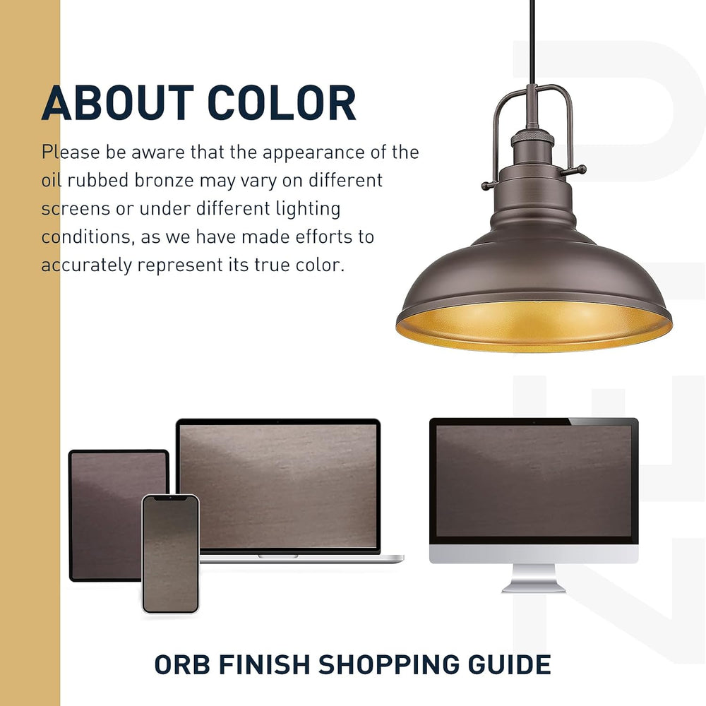 zeyu Farmhouse Pendant Light, 1-Light Industrial Hanging Light Fixture 11-inc...