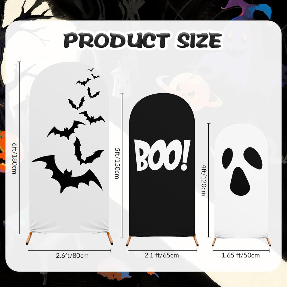 3 Pack Halloween Arch Backdrop Covers Grimace Stretch 4 5 6ft