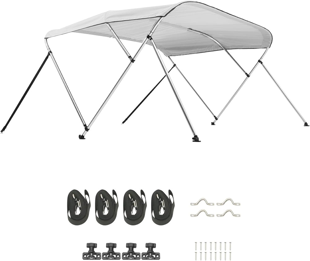 VEVOR 3 Bow Boat Bimini Tops, 600D Polyester Canopy with Aluminum Alloy Frame...