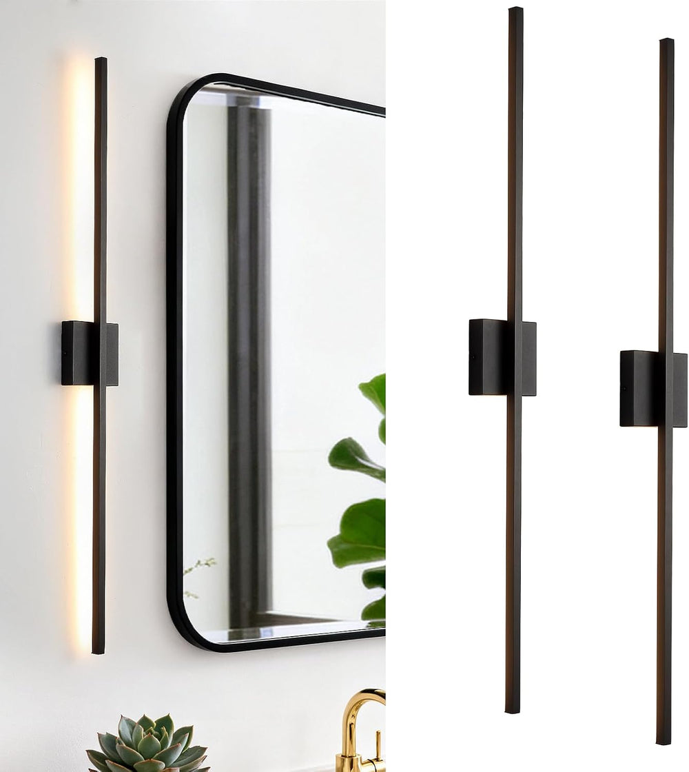 Black Wall Sconces Set of Two LED Dimmable Sconces Wall Lighting
