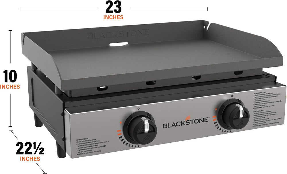 Blackstone 1666 22” Tabletop Griddle with Stainless Steel Faceplate, Powder C...