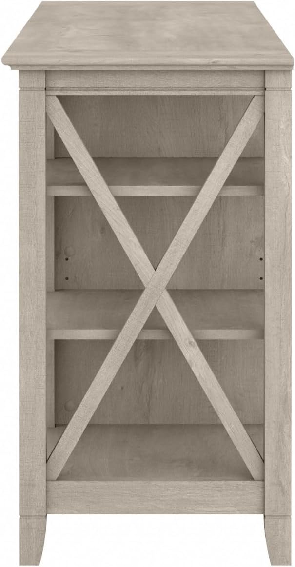 Bush Home Key West Tall TV Stand for 65 Inch TV in Washed Gray, Farmhouse Ent...
