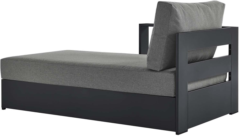 Modway Tahoe Aluminum Outdoor Chaise Lounge in Gray Charcoal with Weather-Res...