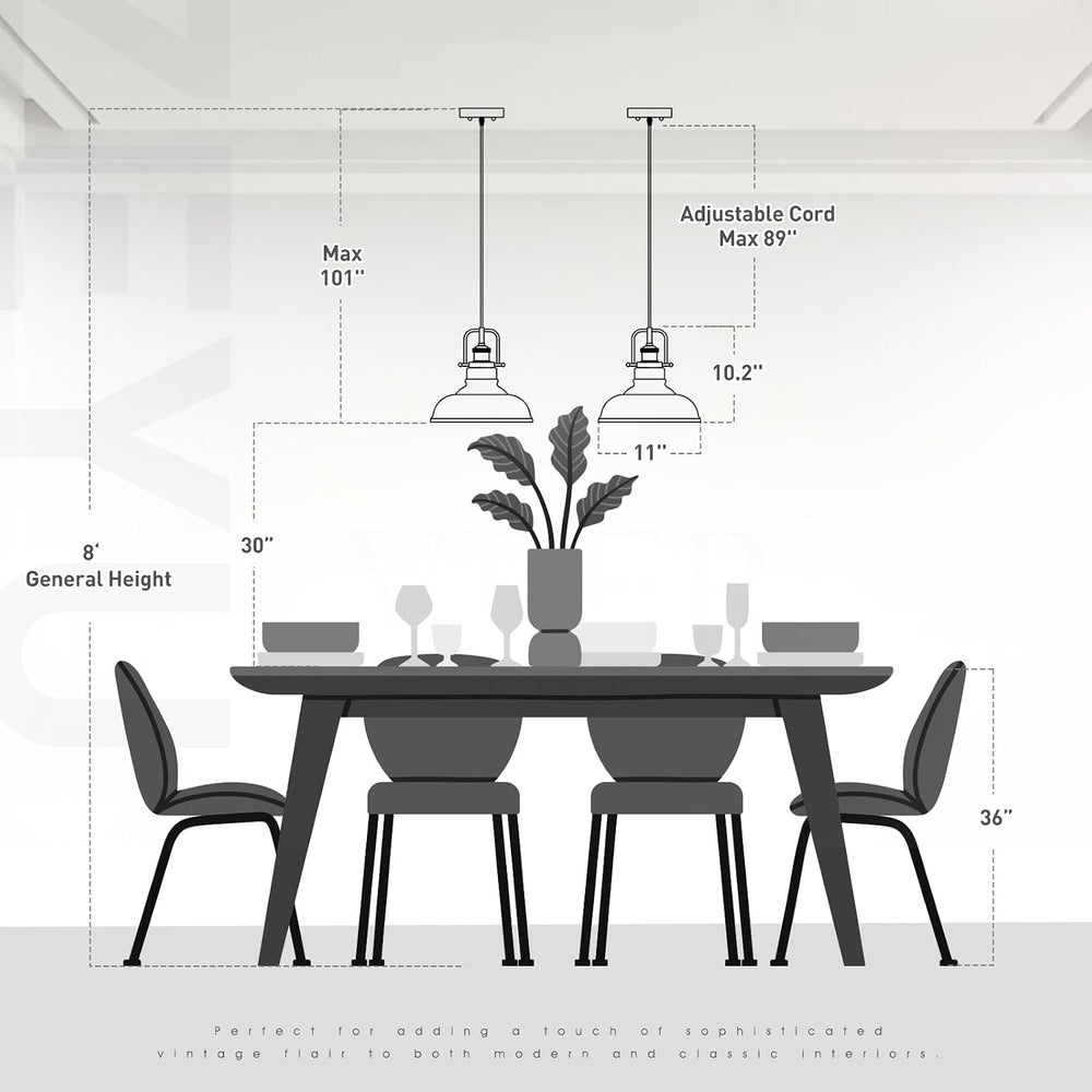 zeyu Farmhouse Pendant Light, 1-Light Industrial Hanging Light Fixture 11-inc...