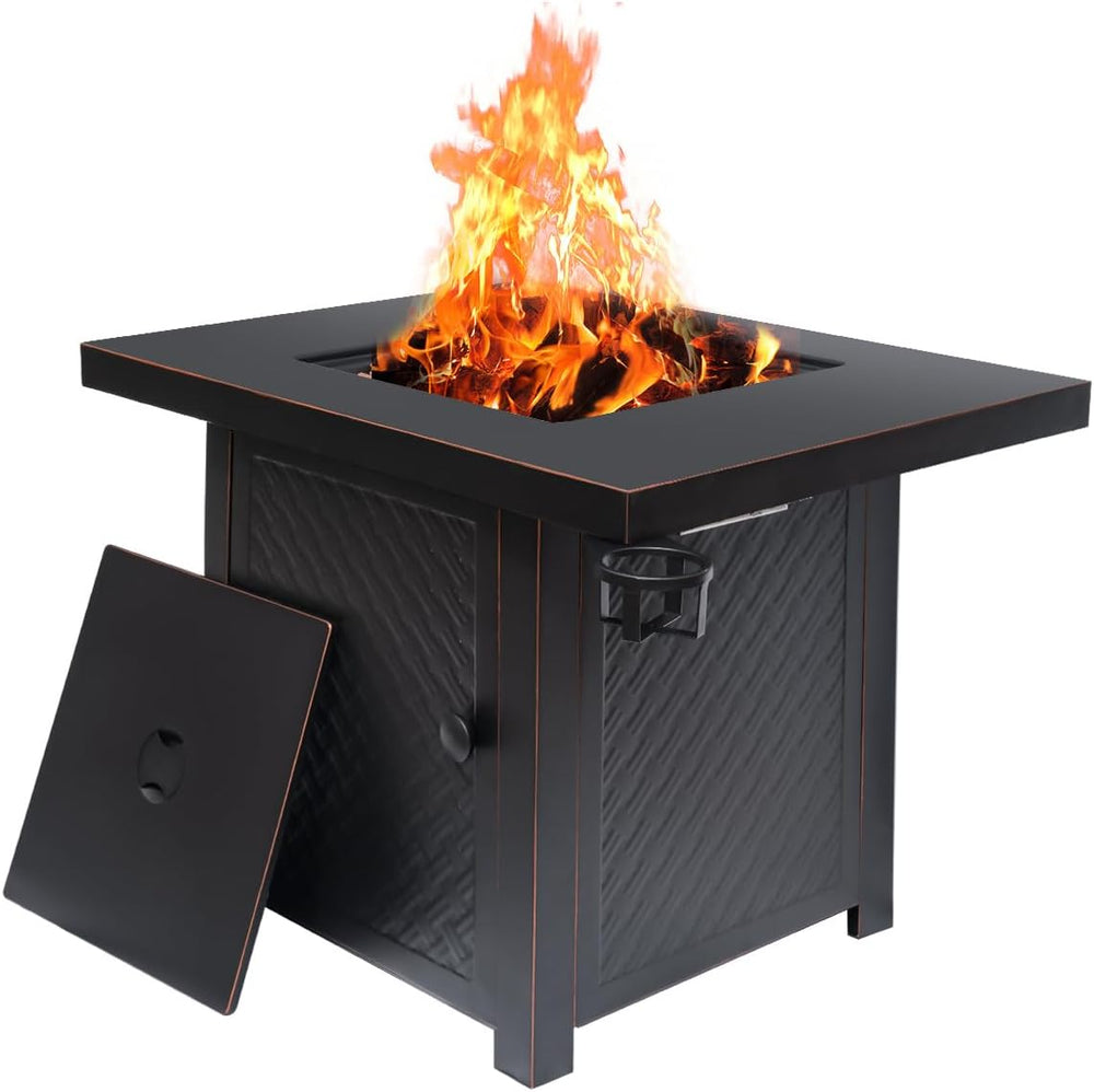 Verdeluxe 32'' Propane Fire Pit with 2 Drink Holders 50000 BTU