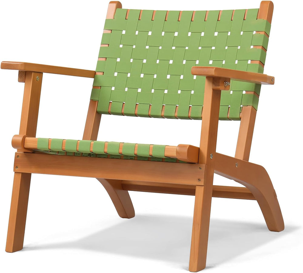 VINGLI Outdoor Armchair, Wooden Adirondack Chair All-Weather Wooden Patio Cha...