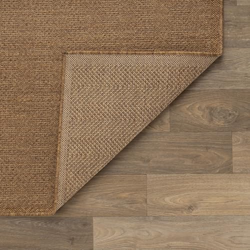 Rugshop Modern Diamond Grid Area Rug for Patio Natural/Jute 4' x 6'