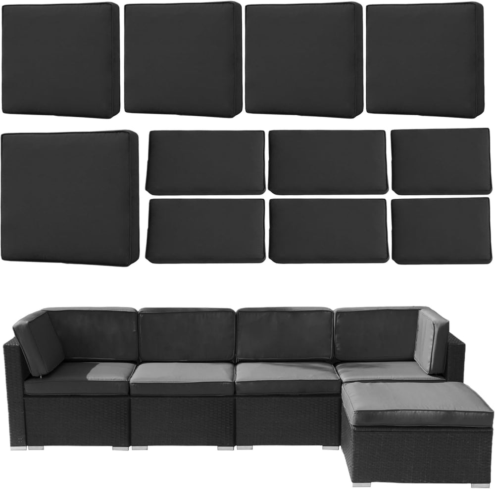 11 Pcs Outdoor Patio Cushion Cover Replacement, Waterproof Patio Cushion Cove...
