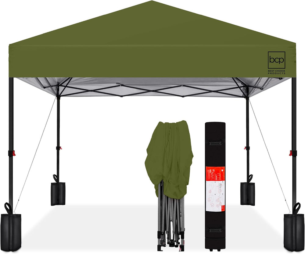 Best Choice Products 8x8ft Pop Up Canopy Tent, Outdoor Shade, 1 Person 1 Minu...
