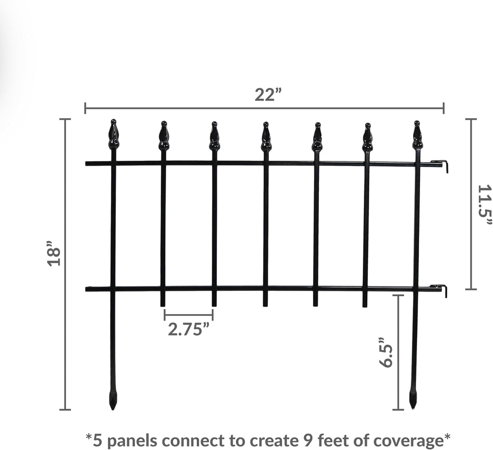Sunnydaze Decorative Garden Fence Border, 22" W x 18" H, Roman Fini...