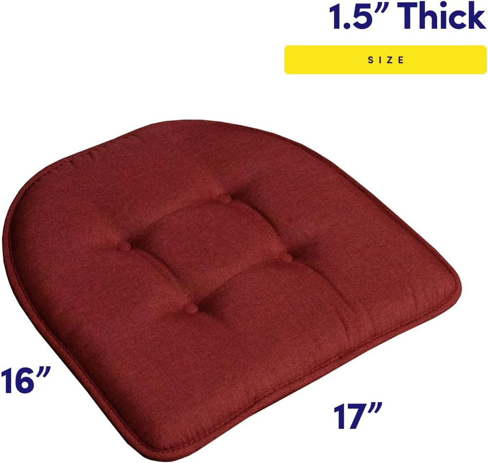 Sweet Home Collection Chair Cushion Memory Foam Pads Tufted Slip Non Skid Rub...