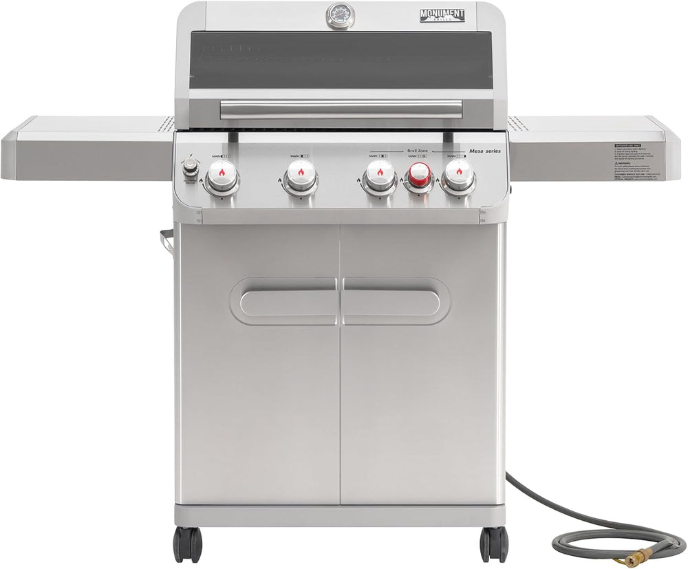 Monument Grills 4+1 Burner Natural Gas Grill with Natural Gas Hose, 50,000 BT...