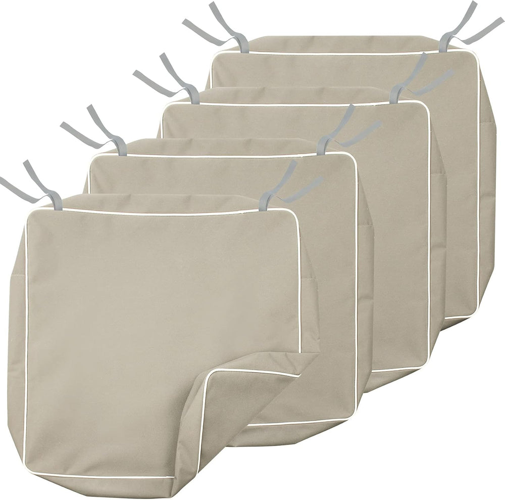 Porch Shield Patio Seat Cushion Covers 4 Packs, 20"x18"x4", Beige