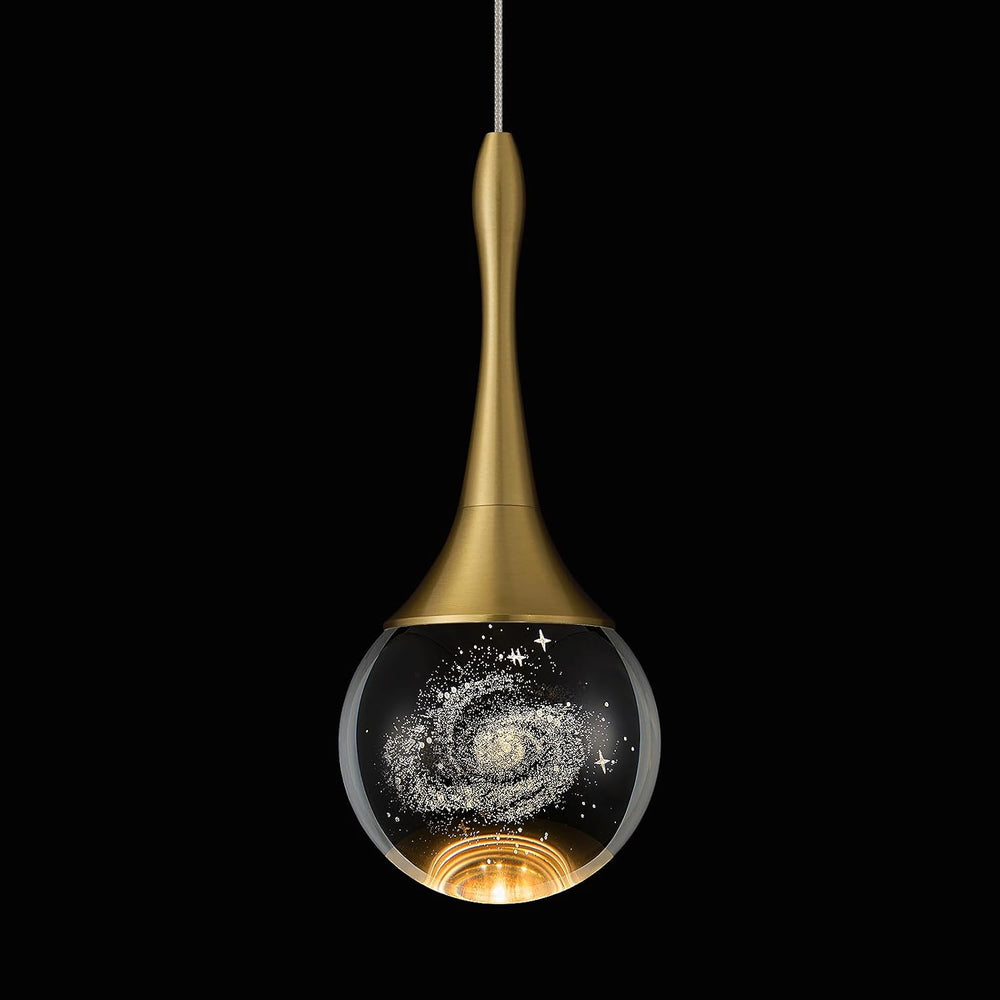 LED Pendant Light Kitchen Island Milky Way Crystal Pendant Lights Dimmable Go...