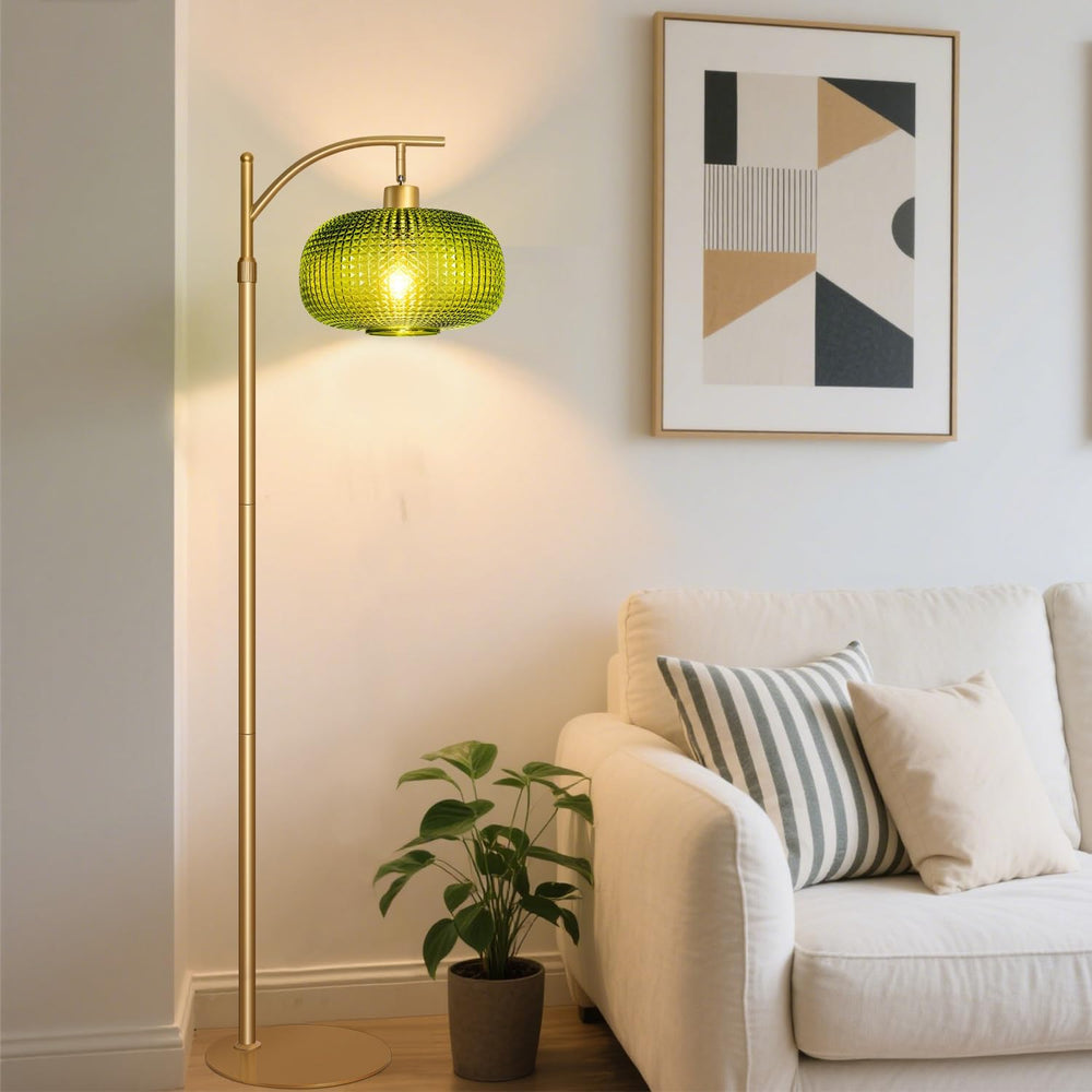 Modern Floor Lamp for Living Room, Mid Century Standing Lamp Green Shade