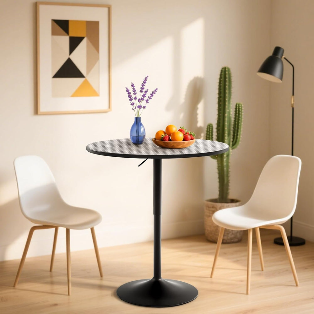 Athena Collection Bar Table Modern Round Cocktail Table Height Adjustable, Ta...