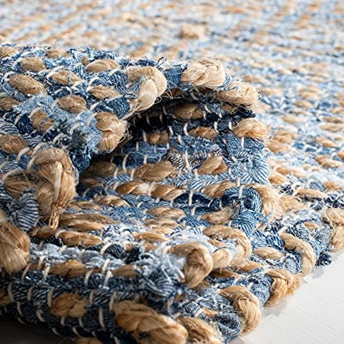 SAFAVIEH Cape Cod Collection Area Rug - 10' x 14', Natural & Blue...
