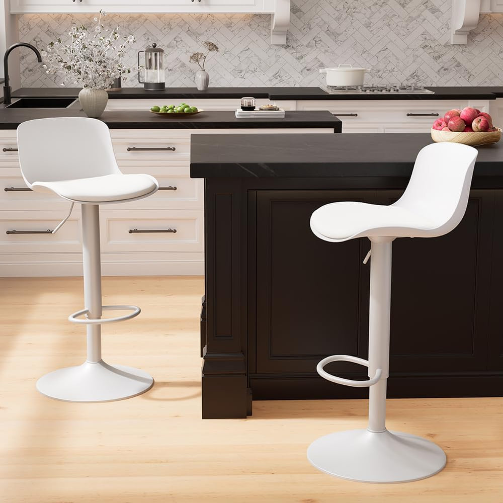 Kidol & Shellder Bar Stools Set of 2 Adjustable Swivel Counter Height Sto...