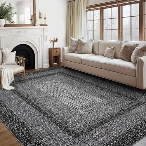 RUGSREAL 9x12 Living Room Rug Large Bedroom Washable Rug Non Slip