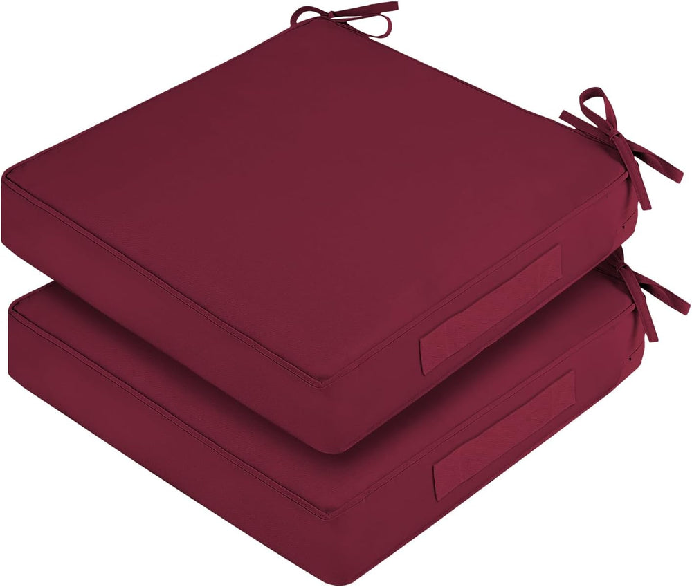 Waterproof Outdoor Chair Cushions Set of 2, Square Outdoor Seat Cushions with...