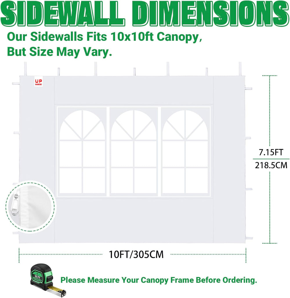 ACEPIC 10x10 Church Window Sidewalls for Canopy,White(3PCS No Frame or Top)