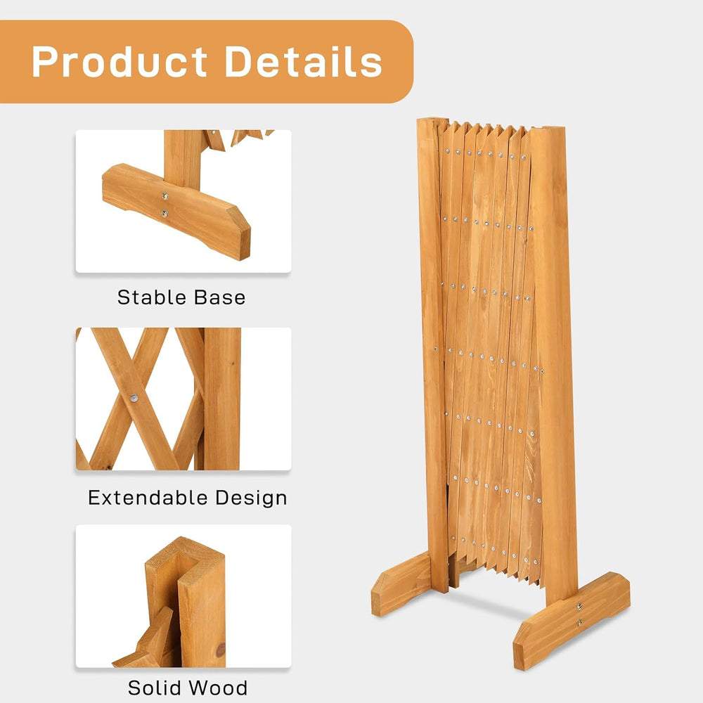 VINGLI 2 Packs Extendable Garden Fence, 27.55 Inch Tall Freestanding Accordio...