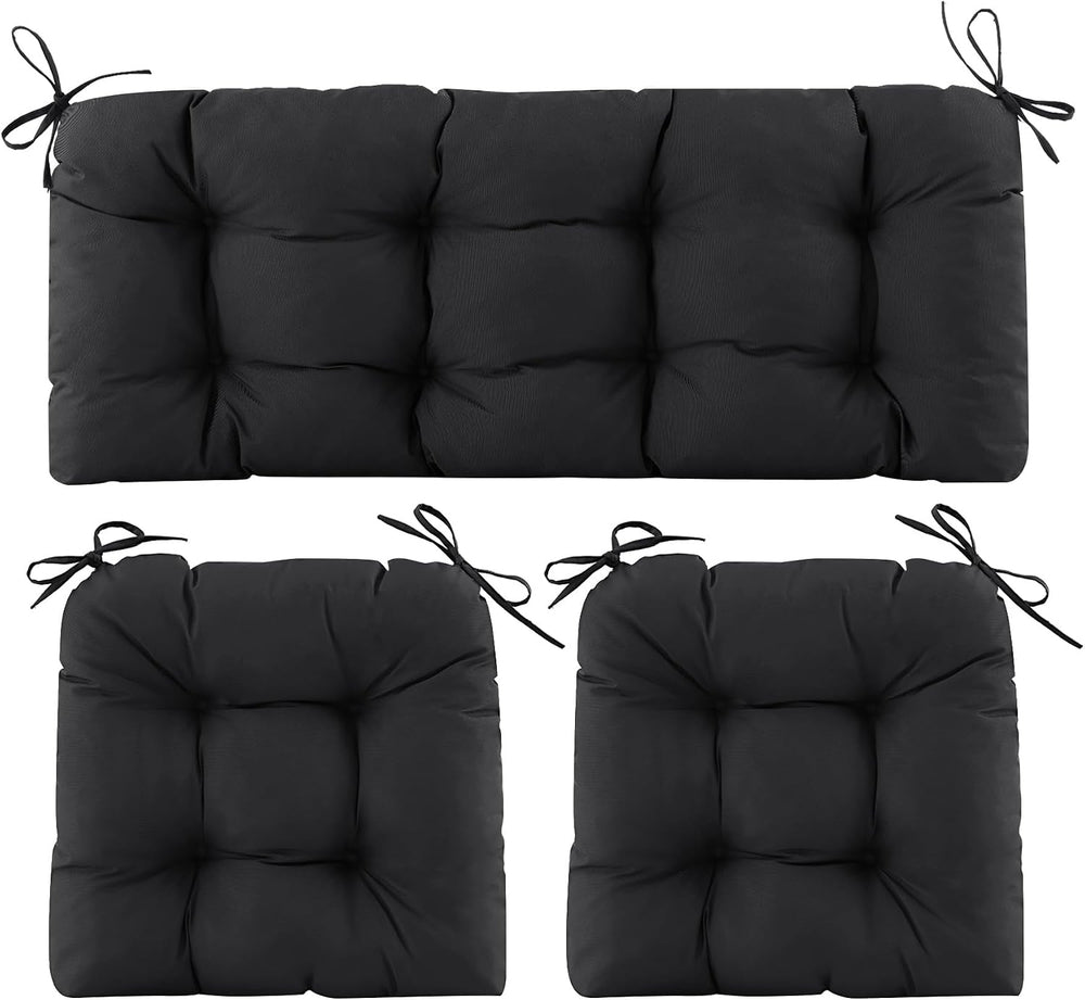 Wicker Chair Cushions of 3 Pieces, Waterproof Cushions for Patio Furniture, T...
