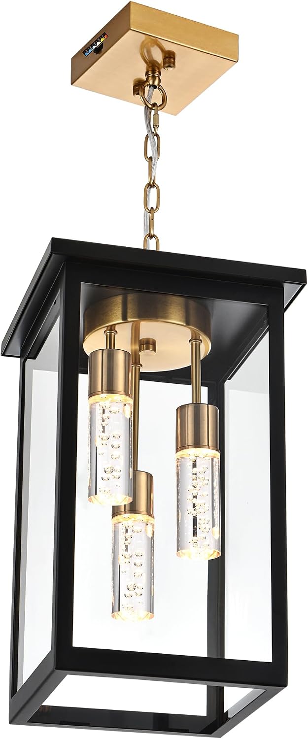 TODOLUZ 5CCT LED Large Outdoor Pendant Light Fixtures, 3-Light LED Integrated...