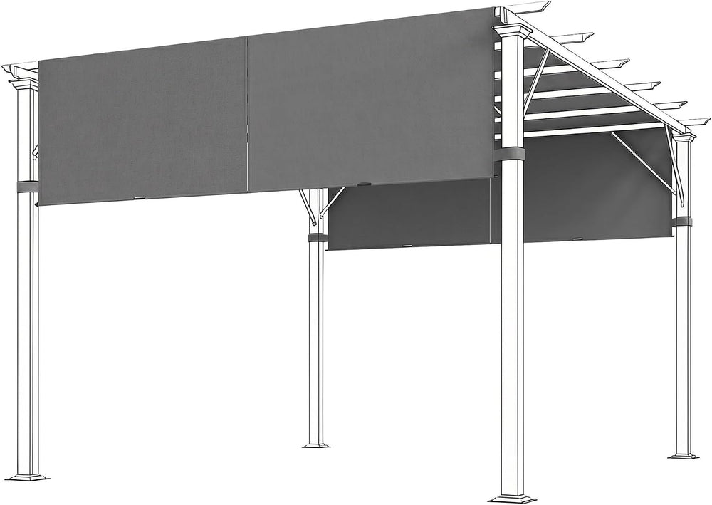 Outsunny 2 PCS 4 x 16ft Pergola Canopy Replacement, Dark Gray