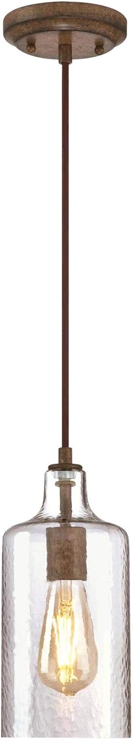 Westinghouse Lighting 6371300, Barnwood Finish with Clear Textured Glass Carm...