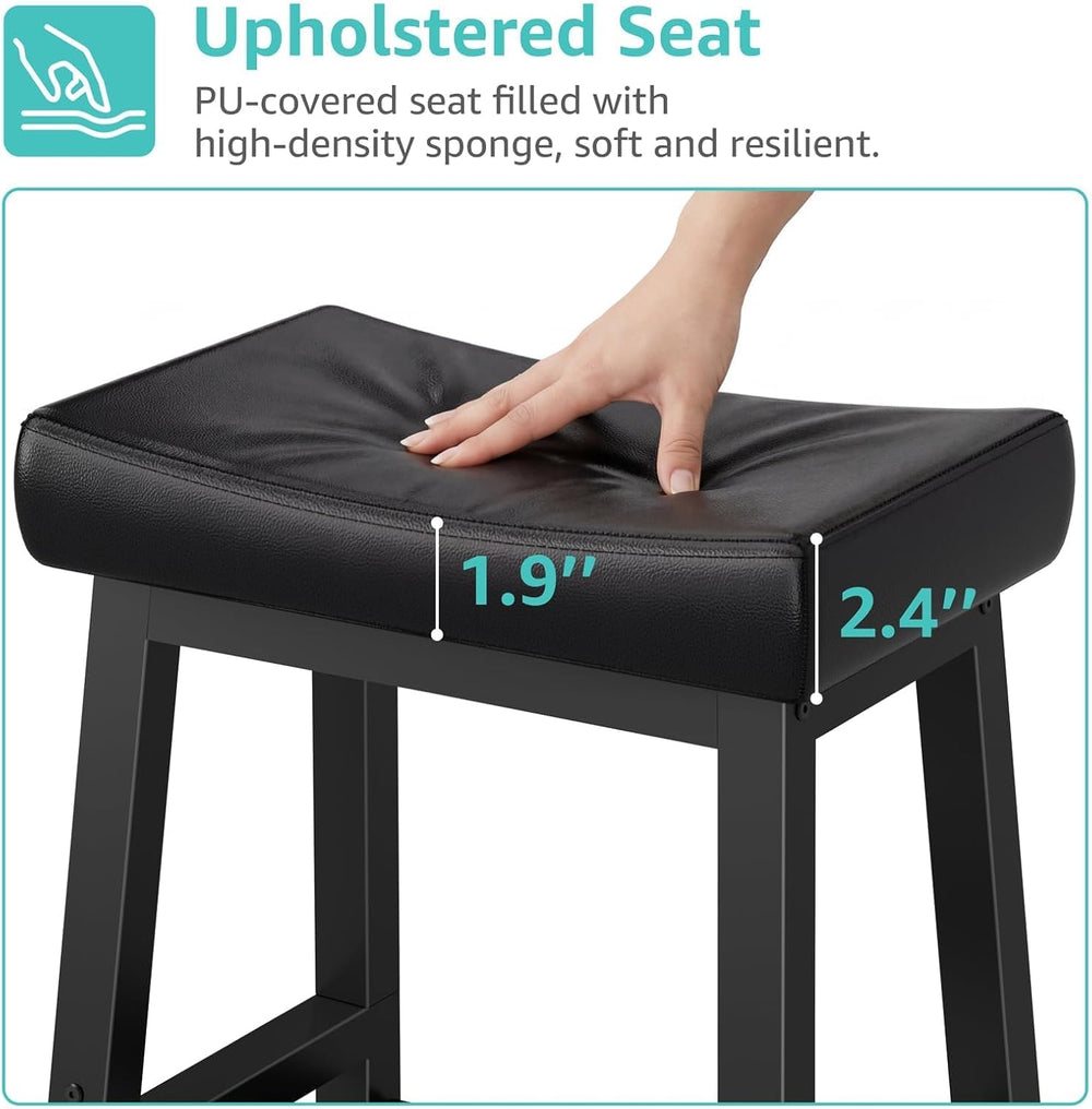 WINAZ Modern Backless Bar Stools Set of 2, 24 Inch Counter Height Stools with...