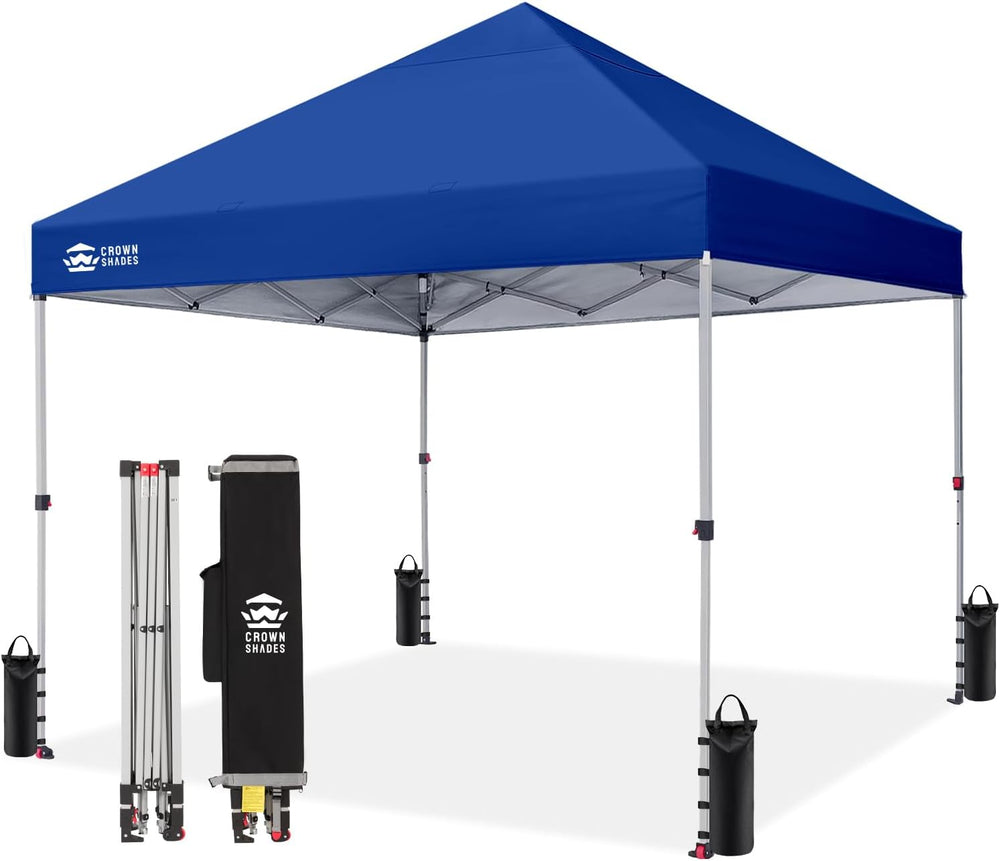 CROWN SHADES 8x8 Pop Up Canopy Tent with One Push Setup, Navy Blue