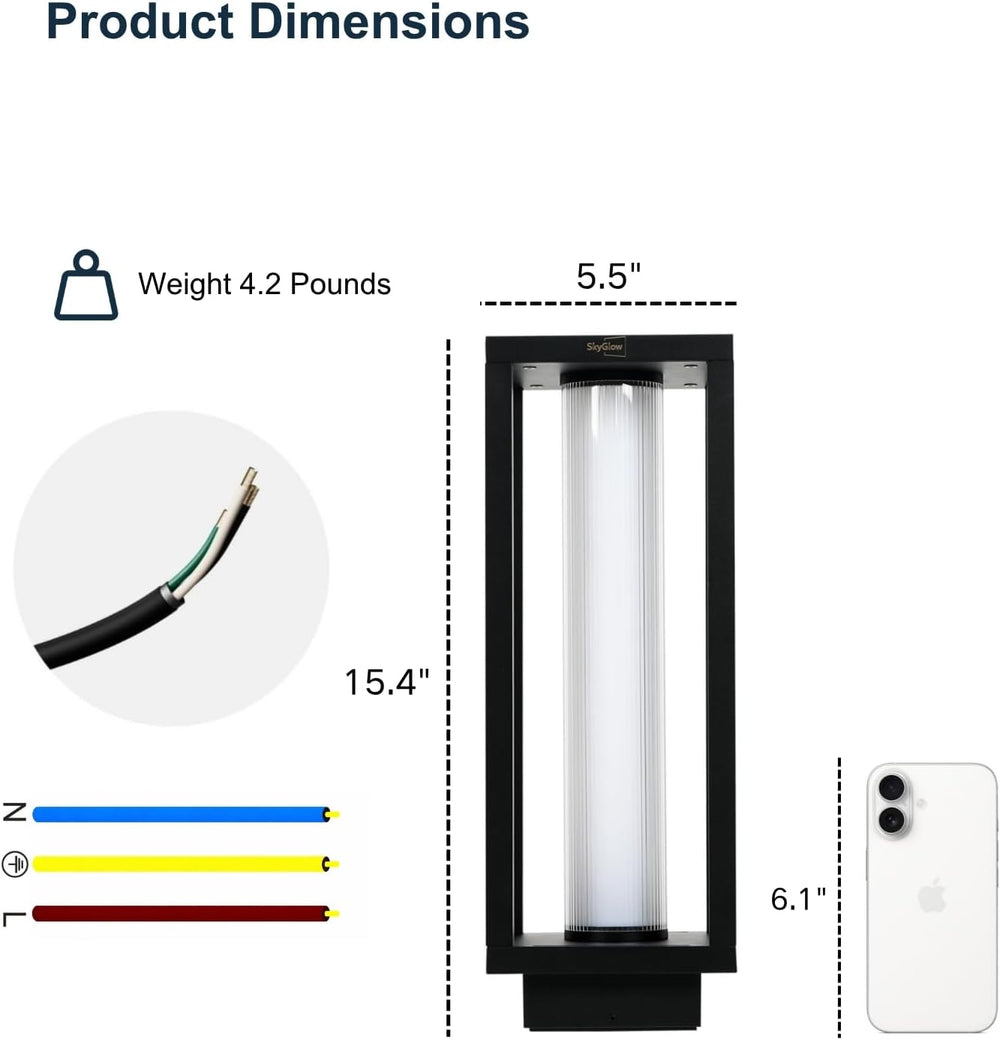 SkyGlow 15" Pathway, Column, and Garden 3-in-1 Light, 120V/12V Aluminum ...