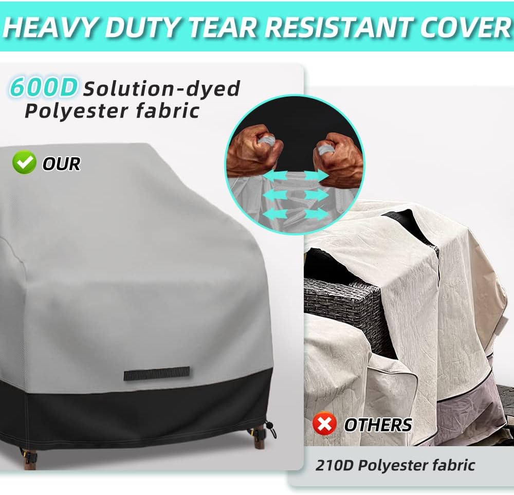 Patio Swivel Chair Cover Waterproof 2 Pack, 600D Heavy Duty Outdoor Furniture...