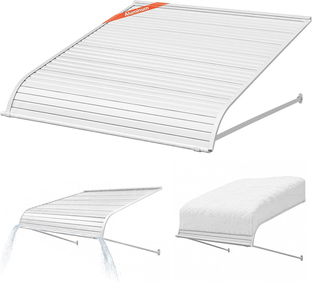 VEVOR Aluminum Awning 48 x 42 in, Durable Window Awning Door Canopy, Lightwei...