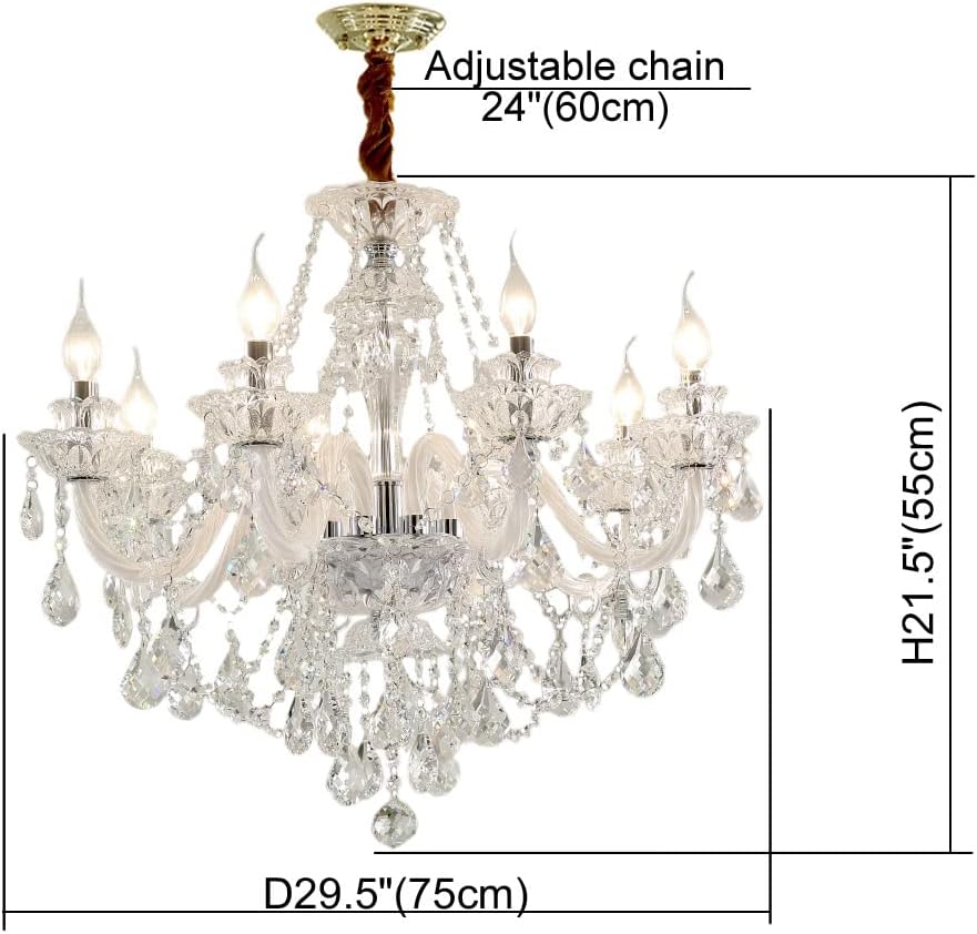 Modern K9 Transparent Crystal Chandelier,Luxury Clear Crystal Pendant Light F...