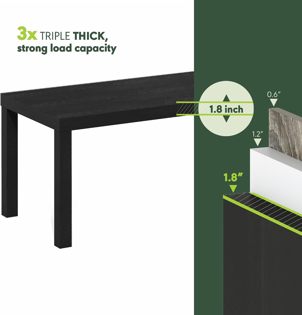 Furinno CLASSIC Coffee Table, Modern Rectangle Printer Stand, Black