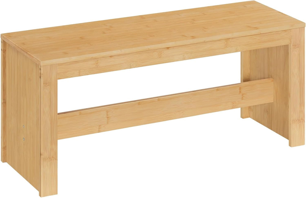 MAHANCRIS Entryway Shoe Rack Bench, 35.4 Inch Bamboo Dining Bench