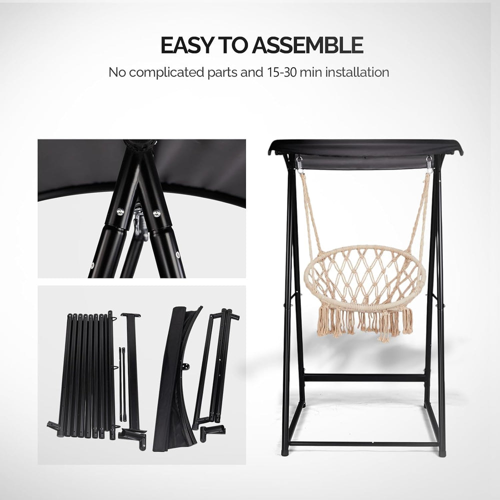 Outvita Outdoor Hammock Chair Stand, Heavy Duty A-Frame Metal Swing Stand wit...