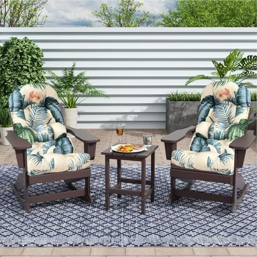 Outdoor Rocking Chair Cushions Printing Waterproof Adirondack Chair Cushion