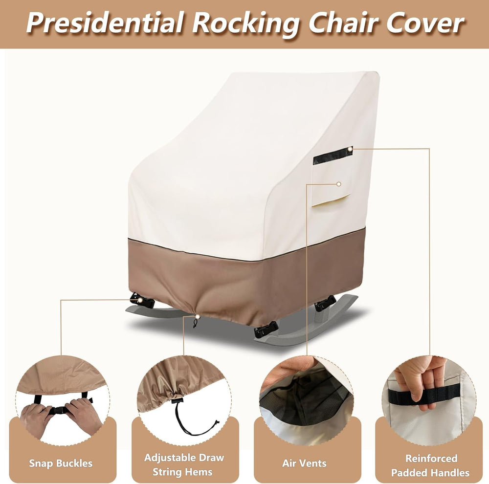 Outdoor Rocking Chair Cover 2 Pack,Heavy Duty Waterproof Patio Rocking Chairs...