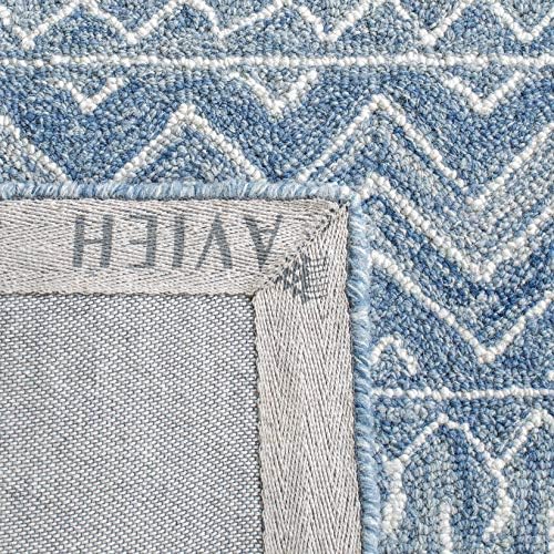 SAFAVIEH Micro-Loop Collection 10' x 14' BlueIvory MLP502M Handmade M...